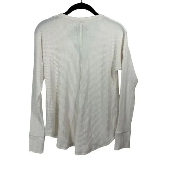 NWT Abercrombie & Fitch Ivory White Soft & Cozy Long Sleeve Oversized Top Sz XS - Picture 2 of 7